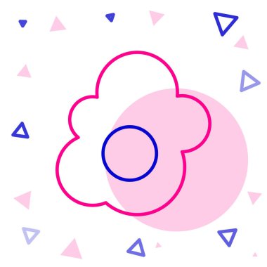 Çırpılmış yumurta simgesi beyaz arka planda izole edildi. Ev yemeği, sahanda yumurta, sağlıklı kahvaltı, omlet ikonu. Renkli taslak konsepti. Vektör