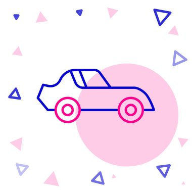 Çizgi Arabası simgesi beyaz arkaplanda izole edildi. Renkli taslak konsepti. Vektör