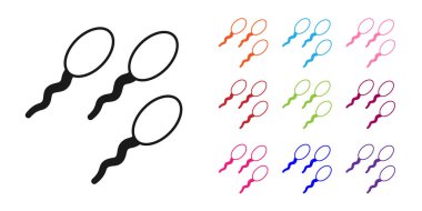 Beyaz arkaplanda siyah sperm simgesi izole edildi. Simgeleri renklendirin. Vektör
