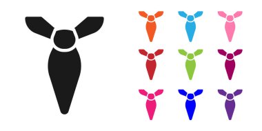 Siyah kravat simgesi beyaz arkaplanda izole edildi. Boyunbağı ve boyun bezi sembolü. Simgeleri renklendirin. Vektör