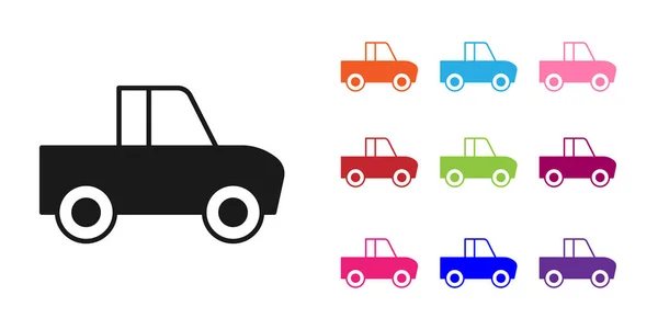 Camionnette icône noire isolé sur fond blanc. Définir des icônes colorées. Vecteur — Image vectorielle