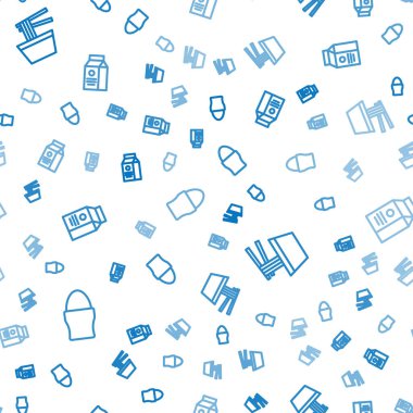 Tavuk yumurtası tezgahta, Asya eriştesi kasede ve süt paketleri pürüzsüz kalıpta. Vektör