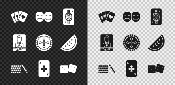 Set Deck Cartes Jouer Joueur Poker Roi Avec Des Diamants — Image vectorielle