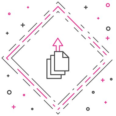 Satır Veri aktarma simgesi beyaz arkaplanda izole edildi. Renkli taslak konsepti. Vektör