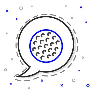 Golf topu simgesi beyaz arkaplanda izole edildi. Renkli taslak konsepti. Vektör