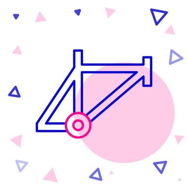 Çizgi bisiklet çerçeve simgesi beyaz arkaplanda izole edildi. Renkli taslak konsepti. Vektör