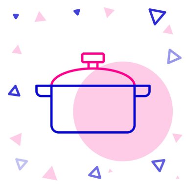 Çizgi Pişirme ikonu beyaz arkaplanda izole edildi. Haşlama ya da güveç besin sembolü. Renkli taslak konsepti. Vektör