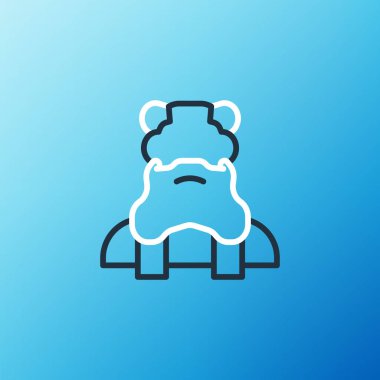 Mavi arkaplanda çizgi rahibi simgesi izole edildi. Renkli taslak konsepti. Vektör