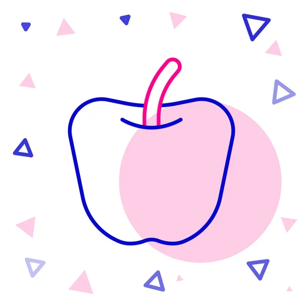 Значок лінії Apple ізольовано на білому тлі. Надмірна вага. Здорове меню дієти. Фітнес-дієта яблуко. Барвиста концепція контуру. Векторні — стоковий вектор