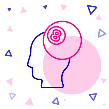 Bilardo bilardo topu. Beyaz arka planda 8 numaralı ikon izole edilmiş. Renkli taslak konsepti. Vektör