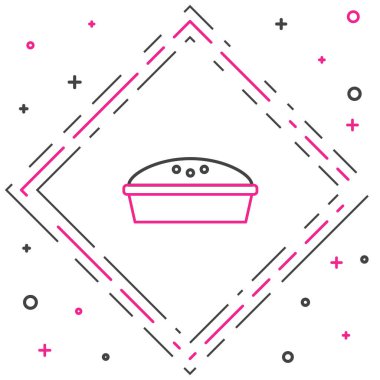 Beyaz arka planda izole edilmiş ev yapımı turta simgesi. Renkli taslak konsepti. Vektör