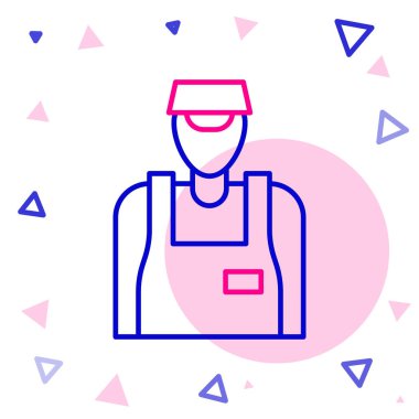 Satır Satıcısı simgesi beyaz arkaplanda izole edildi. Renkli taslak konsepti. Vektör