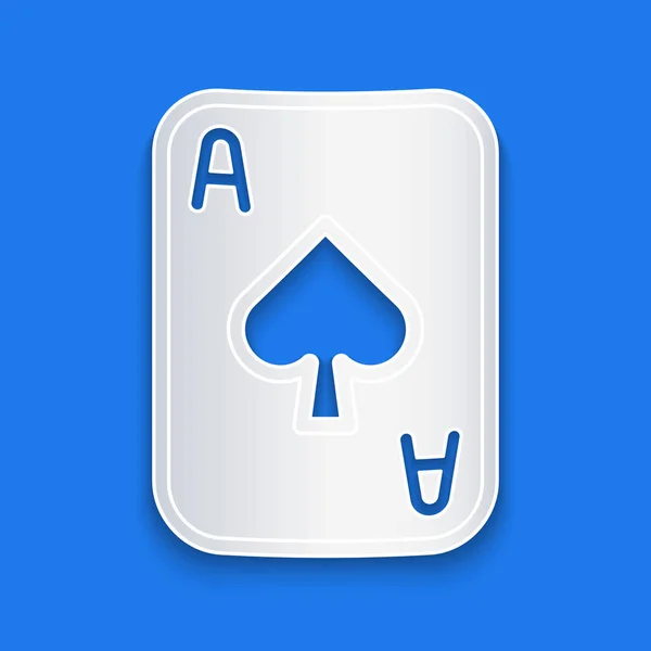 Corte de papel Icono de cartas aisladas sobre fondo azul. Juego de casino. Estilo de arte de papel. Vector — Archivo Imágenes Vectoriales