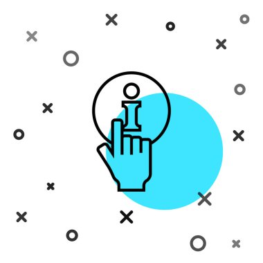 Beyaz arkaplanda siyah çizgi bilgi simgesi izole edildi. Rastgele dinamik şekiller. Vektör.