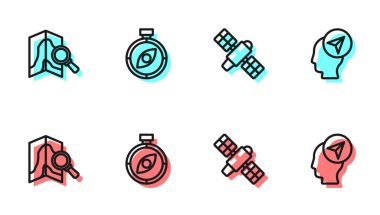 Satır Satırı, Arama konumu, pusula ve konumu kişi simgesi ile ayarlayın. Vektör