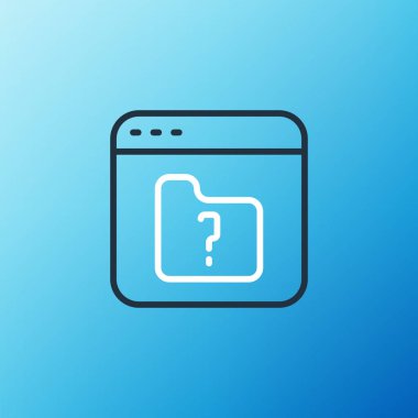 Satır Dosyası kayıp simgesi mavi arkaplanda izole edildi. Renkli taslak konsepti. Vektör