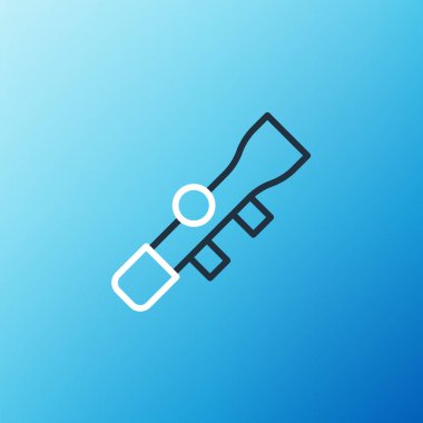 Keskin nişancı optik görüş ikonu mavi arka planda izole edildi. Keskin nişancı dürbünü. Renkli taslak konsepti. Vektör