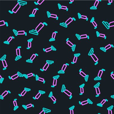 Elektrik süpürgesi simgesi siyah arkaplanda izole edilmiş. Vektör