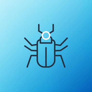 Hat böceği sineği simgesi mavi arkaplanda izole edildi. Renkli taslak konsepti. Vektör
