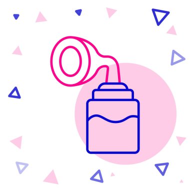 Göğüs pompası simgesi beyaz arkaplanda izole edildi. Renkli taslak konsepti. Vektör