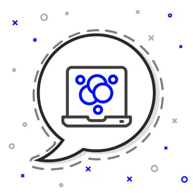 Çizgi Kimyasal Formül simgesi beyaz arkaplanda izole edildi. Yenilikçi tıp, sağlık, araştırma ve bilim için soyut altıgen. Renkli taslak konsepti. Vektör