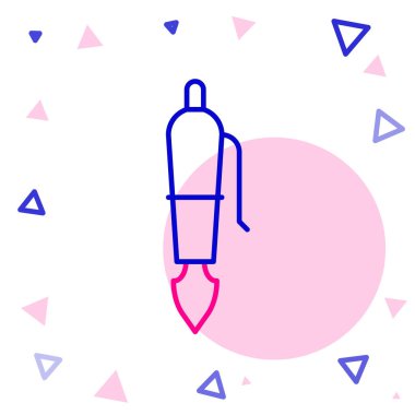 Line Fountain kalem ucu simgesi beyaz arkaplanda izole edildi. Kalem aleti işareti. Renkli taslak konsepti. Vektör