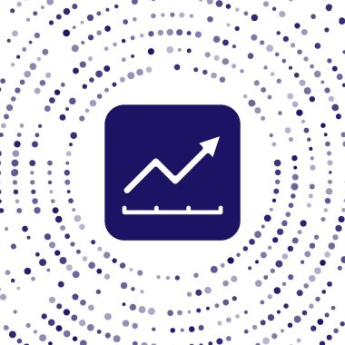 Mavi Finansal büyüme ikonu beyaz arka planda izole edildi. Gelirleri arttırıyorum. Soyut çember rastgele noktalar. Vektör