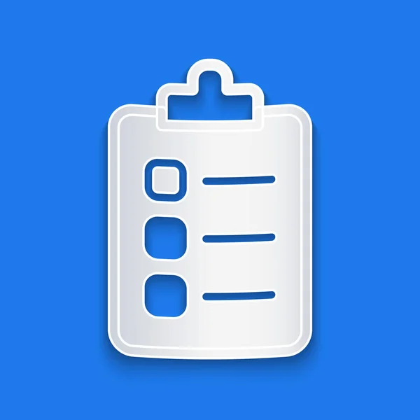 Papierschnitt To-do-Liste oder Planungssymbol isoliert auf blauem Hintergrund. Papierkunst. Vektor — Stockvektor