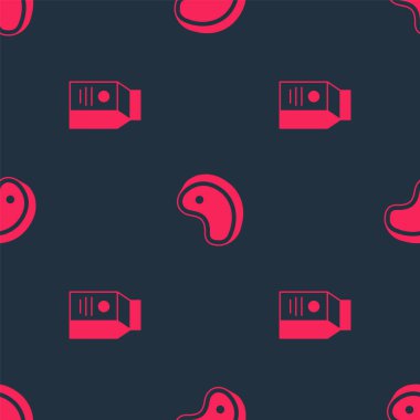 Süt ve biftek paketini pürüzsüz bir şekilde hazırla. Vektör