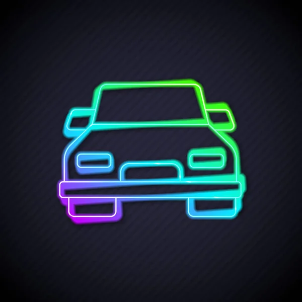 Glowing neon line Car icon isolated on black background. Vector — Stock Vector