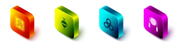 Definir Isometric Tic jogo do dedo do pé tac, brinquedo Whirligig, Fidget spinner e ícone de corda de salto. Vetor —  Vetores de Stock