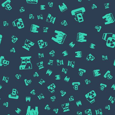 Plastik poşet posterine, benzinliğe, nükleer santrale ve kusursuz desenlere hayır deyin. Vektör