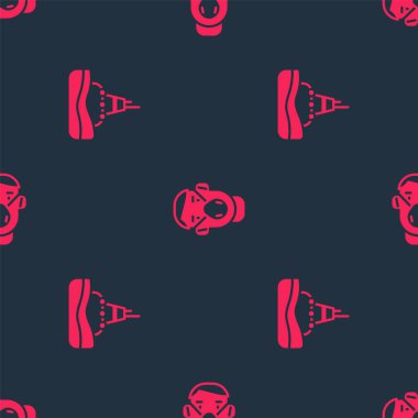 Denizde yüzen şamandırayı ve Yüz koruyucu maskeyi kusursuz desene ayarlayın. Vektör