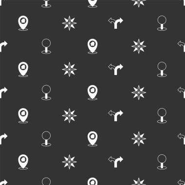 Trafik işaretini, pin basamağını, evi ve rüzgarı ayarlayın. Vektör