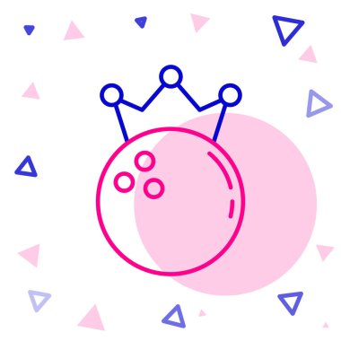 Çizgi bowling topu simgesi beyaz arkaplanda izole edildi. Spor malzemeleri. Renkli taslak konsepti. Vektör