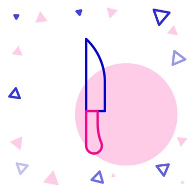 Çizgi Bıçak simgesi beyaz arkaplanda izole edildi. Çatal bıçak sembolü. Renkli taslak konsepti. Vektör