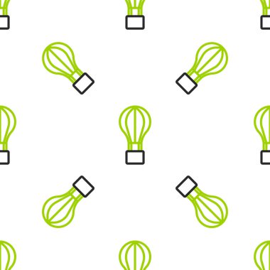 Line Sıcak Hava Balonu ikonu beyaz arka planda izole edilmiş pürüzsüz desen. Seyahat için hava taşımacılığı. Vektör