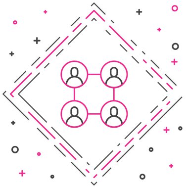 Hat BFF ya da en iyi arkadaşlar daima beyaz arkaplanda izole edilmiş ikon. Renkli taslak konsepti. Vektör