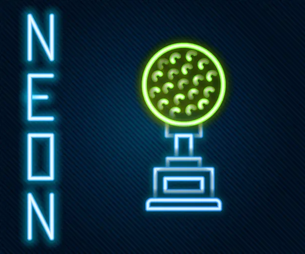 Gelas Penghargaan Neon Bercahaya Dengan Ikon Golf Terisolasi Pada Latar - Stok Vektor
