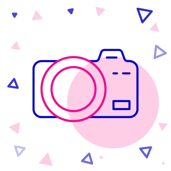 Line Photo Camera Icon Isolated White Background Foto Camera Digital — Stock Vector