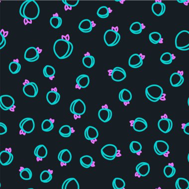 Erik meyvesi simgesi siyah arkaplanda izole edilmiş. Vektör