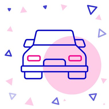 Çizgi Arabası simgesi beyaz arkaplanda izole edildi. Renkli taslak konsepti. Vektör