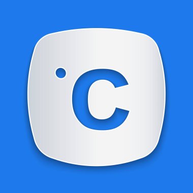 Kağıt kesiği Celsius simgesi mavi arkaplanda izole edilmiş. Kağıt sanatı tarzı. Vektör.