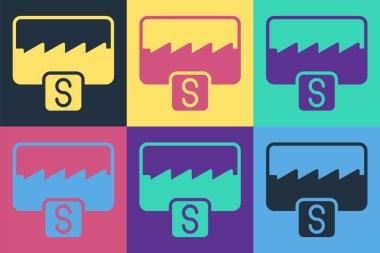 Pop Art Müzik Dalgası eşitleyici simgesi renk arkaplanında izole edildi. Ses dalgası. Ses dijital dengeleyici teknolojisi, konsol paneli, nabız müzikali. Vektör.