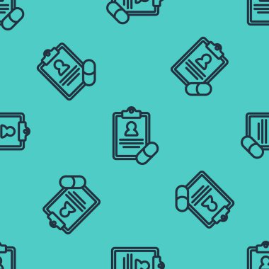 Siyah çizgi tıbbi reçete ikonu yeşil arka planda izole edilmiş pürüzsüz desen. RX formu. Yemek tarifi. Eczane ya da ilaç sembolü. Vektör.