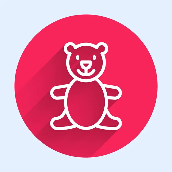 Linha Branca Teddy Urso Brinquedo Pelúcia Ícone Isolado Com Fundo —  Vetores de Stock