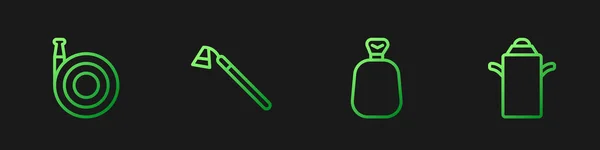 Set Line Sac Complet Tuyau Arrosage Houe Récipient Can Pour — Image vectorielle