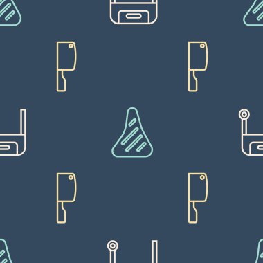 Barbekü ızgarası, et dilimi ve biftek etini pürüzsüz bir şekilde ayarlayın. Vektör