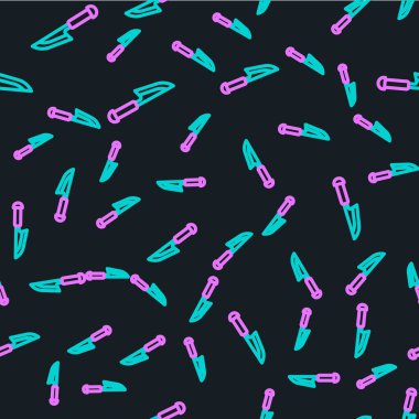 Çizgi Bıçak simgesi siyah arkaplanda izole edilmiş. Çatal bıçak sembolü. Vektör