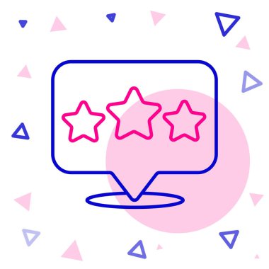 Beşinci Satır: Müşteri Ürün Değerlendirme simgesi beyaz arkaplanda izole edildi. Favori, en iyi derecelendirme, ödül sembolü. Renkli taslak konsepti. Vektör